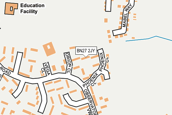BN27 2JY map - OS OpenMap – Local (Ordnance Survey)
