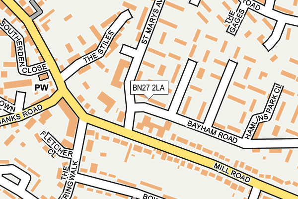 BN27 2LA map - OS OpenMap – Local (Ordnance Survey)