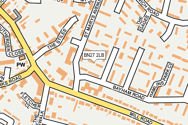 BN27 2LB map - OS OpenMap – Local (Ordnance Survey)