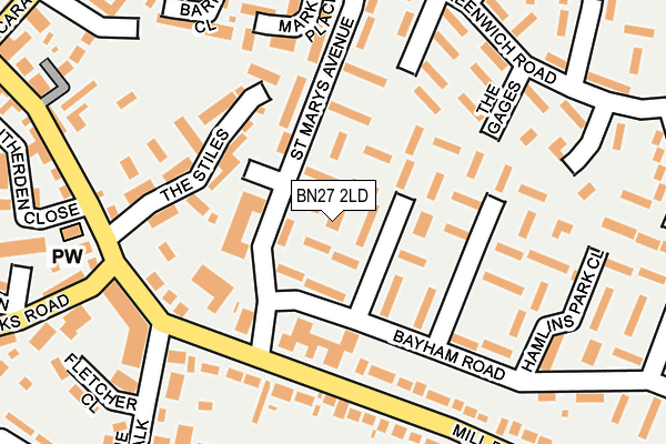 BN27 2LD map - OS OpenMap – Local (Ordnance Survey)