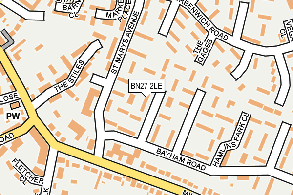 BN27 2LE map - OS OpenMap – Local (Ordnance Survey)
