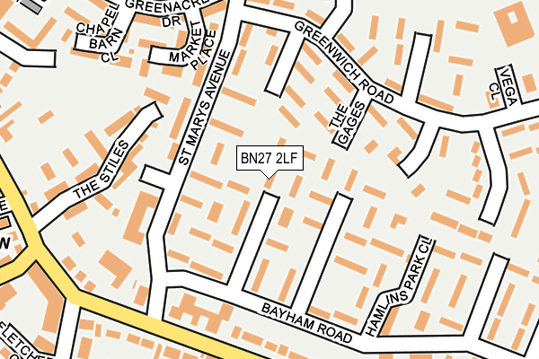 BN27 2LF map - OS OpenMap – Local (Ordnance Survey)