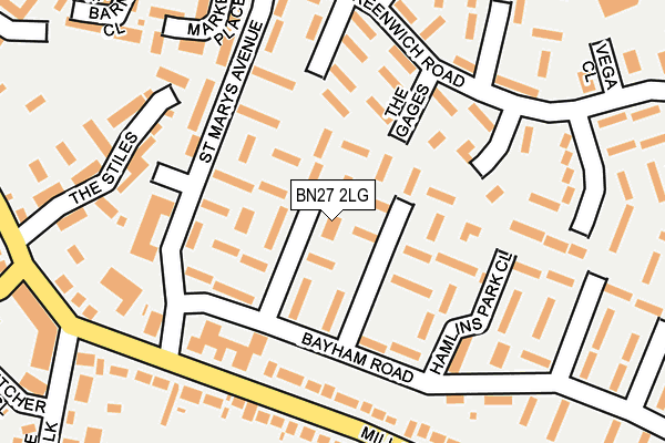 BN27 2LG map - OS OpenMap – Local (Ordnance Survey)