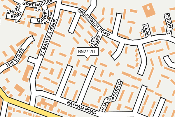 BN27 2LL map - OS OpenMap – Local (Ordnance Survey)