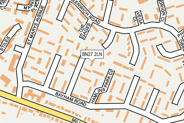 BN27 2LN map - OS OpenMap – Local (Ordnance Survey)