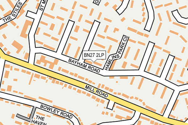 BN27 2LP map - OS OpenMap – Local (Ordnance Survey)