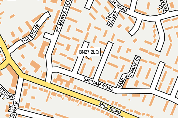 BN27 2LQ map - OS OpenMap – Local (Ordnance Survey)
