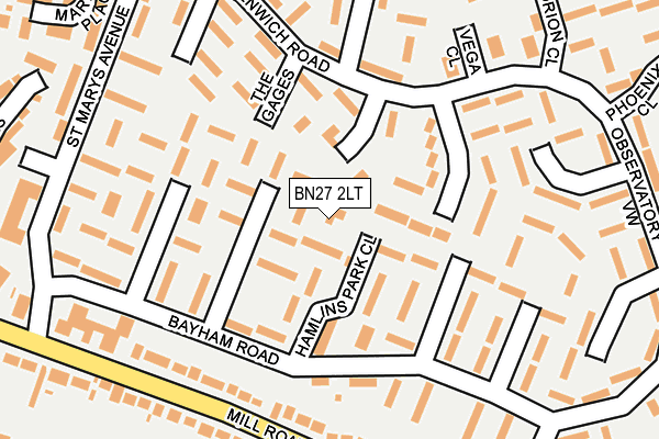 BN27 2LT map - OS OpenMap – Local (Ordnance Survey)