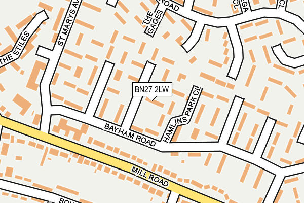BN27 2LW map - OS OpenMap – Local (Ordnance Survey)