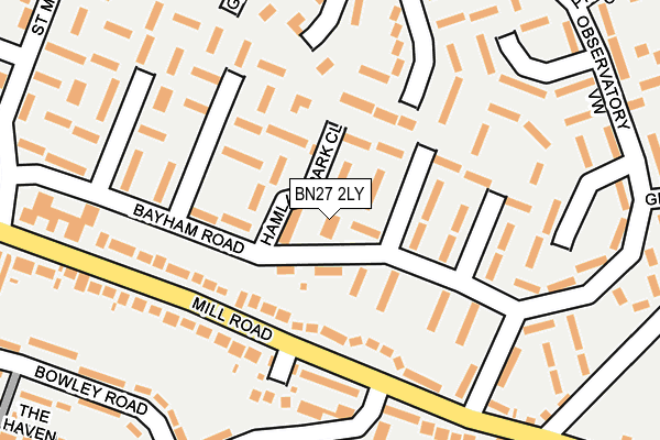BN27 2LY map - OS OpenMap – Local (Ordnance Survey)