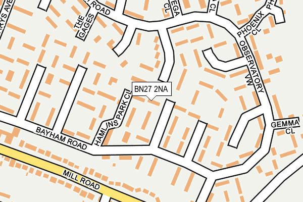 BN27 2NA map - OS OpenMap – Local (Ordnance Survey)
