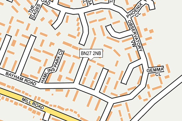 BN27 2NB map - OS OpenMap – Local (Ordnance Survey)