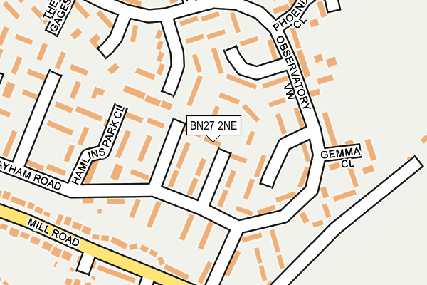 BN27 2NE map - OS OpenMap – Local (Ordnance Survey)