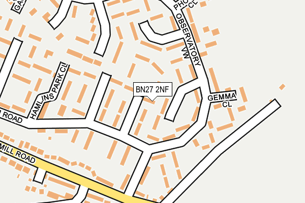 BN27 2NF map - OS OpenMap – Local (Ordnance Survey)