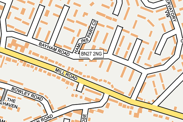 BN27 2NG map - OS OpenMap – Local (Ordnance Survey)