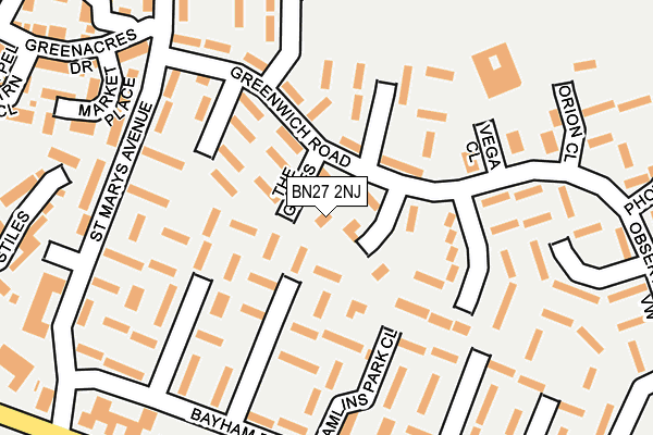 BN27 2NJ map - OS OpenMap – Local (Ordnance Survey)