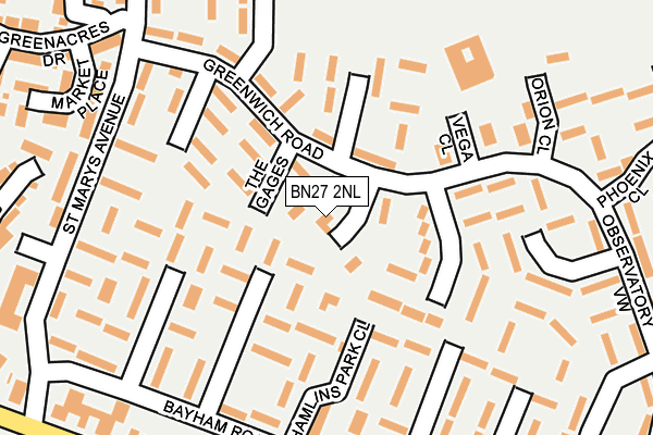 BN27 2NL map - OS OpenMap – Local (Ordnance Survey)