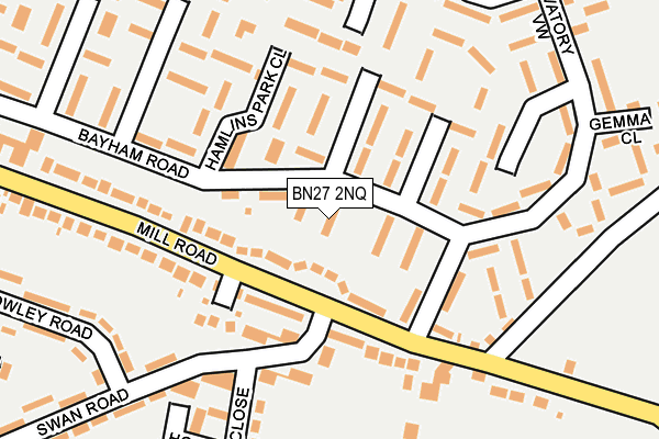 BN27 2NQ map - OS OpenMap – Local (Ordnance Survey)