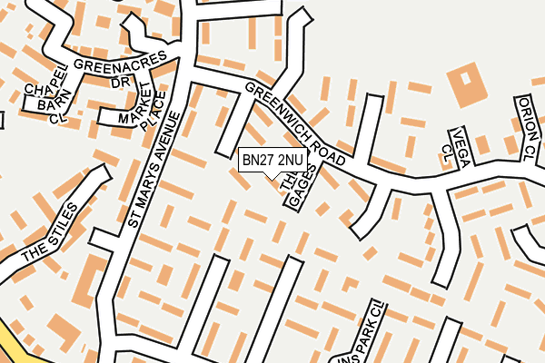 BN27 2NU map - OS OpenMap – Local (Ordnance Survey)
