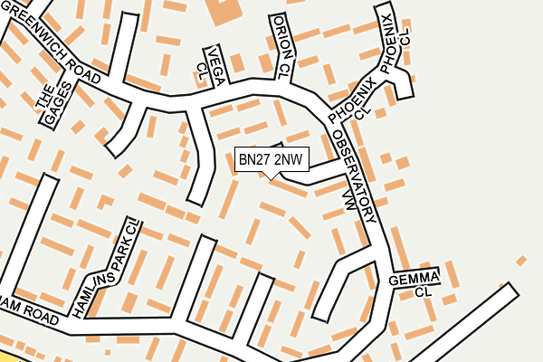 BN27 2NW map - OS OpenMap – Local (Ordnance Survey)