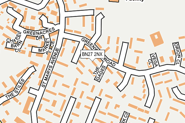 BN27 2NX map - OS OpenMap – Local (Ordnance Survey)