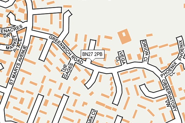 BN27 2PB map - OS OpenMap – Local (Ordnance Survey)
