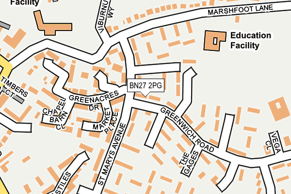 BN27 2PG map - OS OpenMap – Local (Ordnance Survey)