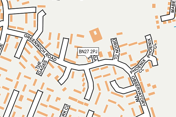 BN27 2PJ map - OS OpenMap – Local (Ordnance Survey)