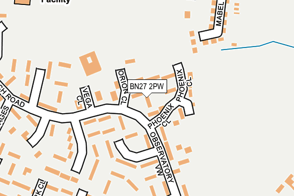 BN27 2PW map - OS OpenMap – Local (Ordnance Survey)