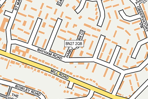 BN27 2QB map - OS OpenMap – Local (Ordnance Survey)