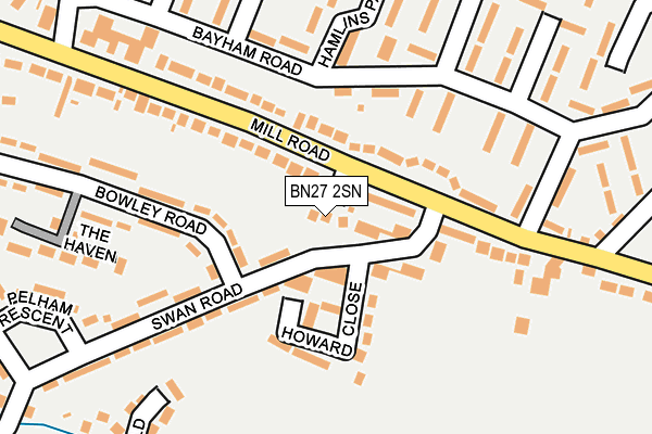 BN27 2SN map - OS OpenMap – Local (Ordnance Survey)