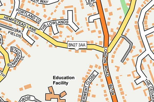 BN27 3AA map - OS OpenMap – Local (Ordnance Survey)
