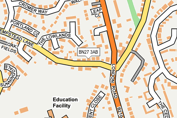 BN27 3AB map - OS OpenMap – Local (Ordnance Survey)