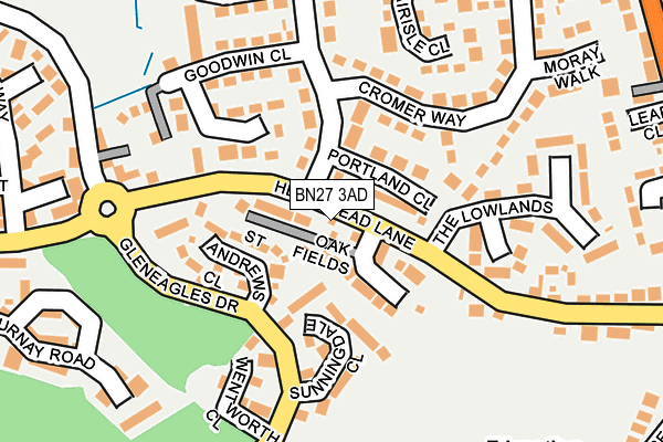 BN27 3AD map - OS OpenMap – Local (Ordnance Survey)