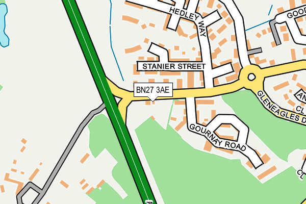 BN27 3AE map - OS OpenMap – Local (Ordnance Survey)