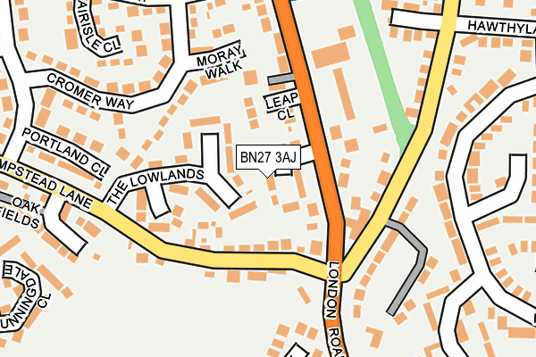 BN27 3AJ map - OS OpenMap – Local (Ordnance Survey)