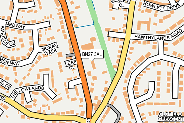 BN27 3AL map - OS OpenMap – Local (Ordnance Survey)