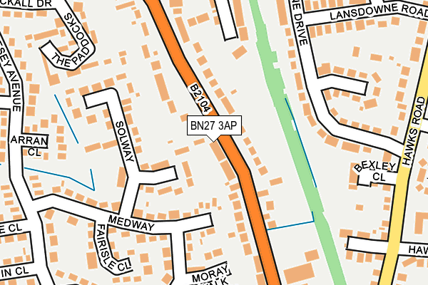 BN27 3AP map - OS OpenMap – Local (Ordnance Survey)