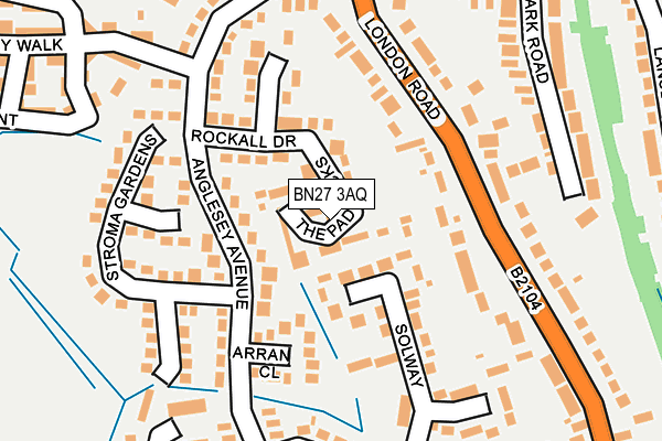 BN27 3AQ map - OS OpenMap – Local (Ordnance Survey)