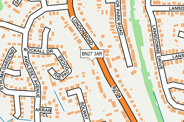 BN27 3AR map - OS OpenMap – Local (Ordnance Survey)