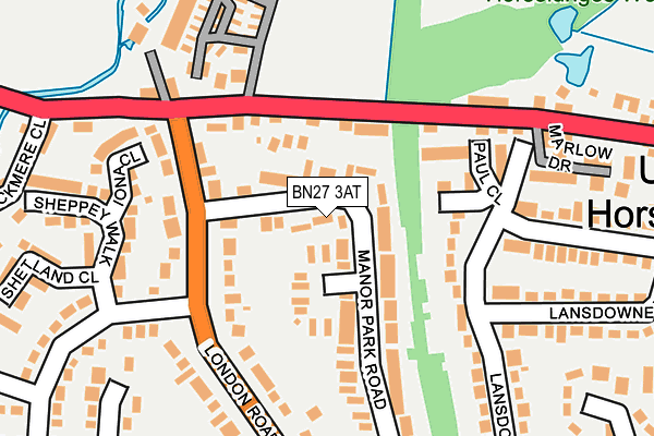 BN27 3AT map - OS OpenMap – Local (Ordnance Survey)