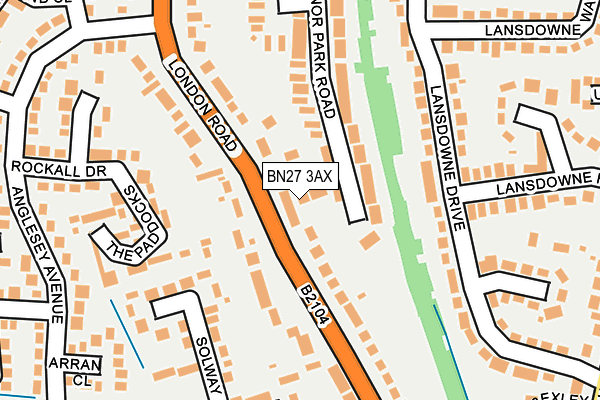 BN27 3AX map - OS OpenMap – Local (Ordnance Survey)