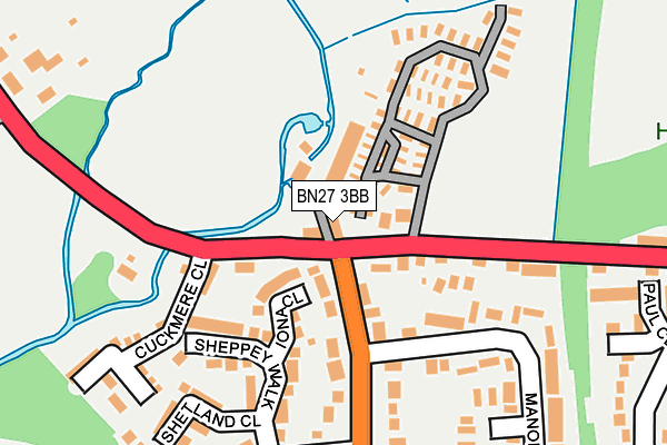 BN27 3BB map - OS OpenMap – Local (Ordnance Survey)