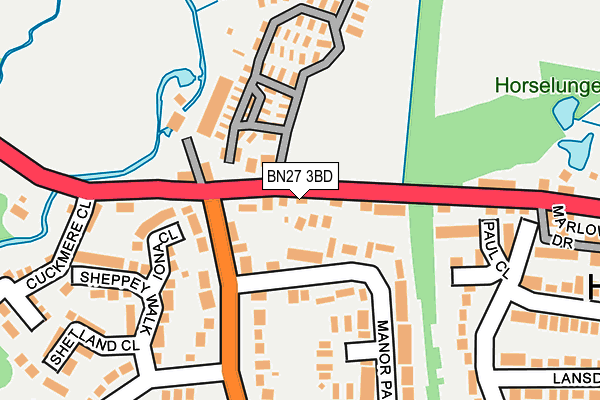 BN27 3BD map - OS OpenMap – Local (Ordnance Survey)