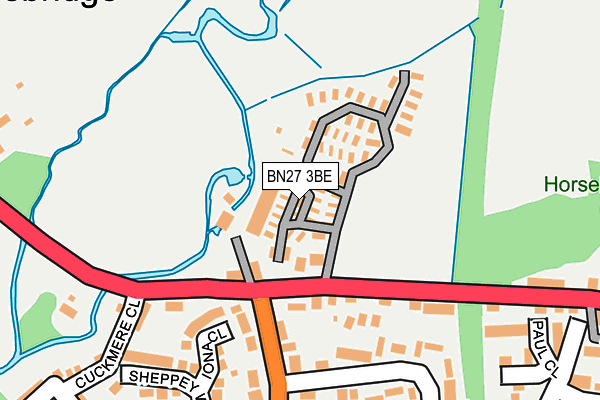 BN27 3BE map - OS OpenMap – Local (Ordnance Survey)