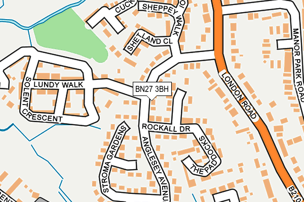 BN27 3BH map - OS OpenMap – Local (Ordnance Survey)