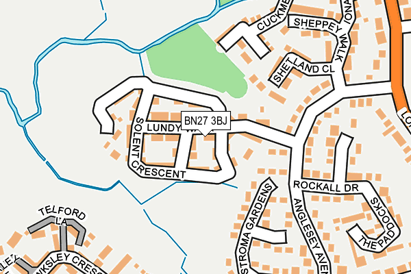 BN27 3BJ map - OS OpenMap – Local (Ordnance Survey)