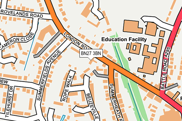 BN27 3BN map - OS OpenMap – Local (Ordnance Survey)