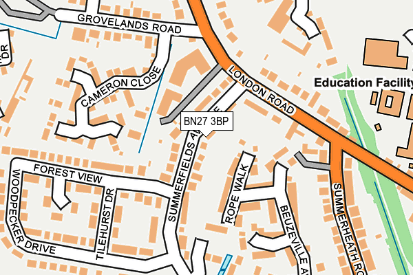 BN27 3BP map - OS OpenMap – Local (Ordnance Survey)