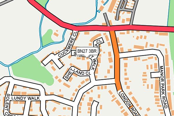 BN27 3BR map - OS OpenMap – Local (Ordnance Survey)
